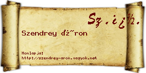 Szendrey Áron névjegykártya