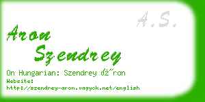 aron szendrey business card